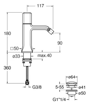 ITALY CRIIT310 - Single handle bidet mixer with swivel spout by CRISTINA Rubinetterie - view 3